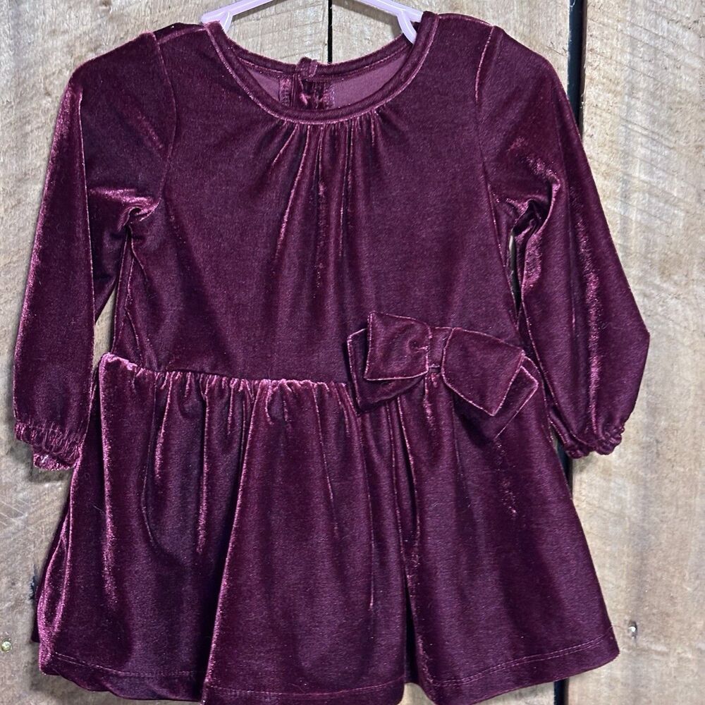 Carters Just One You Burgundy Velvet Dress Size 9 months  Christmas Holiday